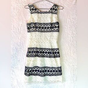 Marineblu Cream Navy Blue Lace Sleeveless Tank Dress ModCloth Summer Wedding NEW